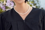 6.5-7.0mm Japanese Akoya Pearl Necklace & Earrings- AAA Quality - Model Image