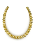 9-11mm Golden South Sea Pearl Necklace - GIA Certified