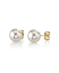 6.5-7.0mm White Akoya Round Pearl Stud Earrings