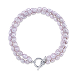 4-5mm Oval Pink Freshwater Pearl Triple Pearl Bracelet