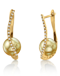 Golden South Sea Pearl & Diamond Eliza Earrings