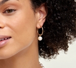 Model is wearing Leane earrings with 9-10mm AAAA quality pearls