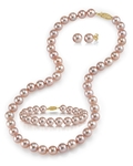 8.0-8.5mm Pink Freshwater Pearl Necklace, Bracelet & Earrings - Secondary Image