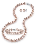 8.5-9.5mm Pink Freshwater Pearl Necklace, Bracelet & Earrings