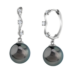 Tahitian South Sea Pearl & Diamond Hoop Sophie Earrings