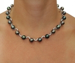 Ultimate Tahitian Pearl & Diamond Necklace - AAAA Quality - Model Image