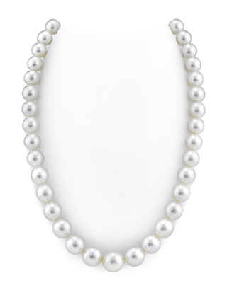 10-12mm White South Sea Round Pearl Necklace - AAA Quality