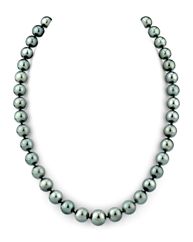 9-11.8mm Peacock Tahitian South Sea Pearl Necklace - PSL Certified