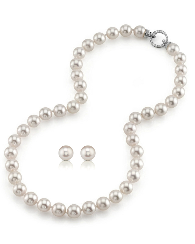 8.0-8.5mm Hanadama Pearl Necklace and Earring Set