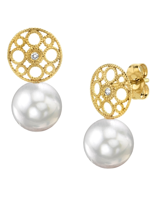 White South Sea Pearl & Diamond Faye Earrings