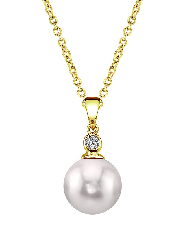 Akoya Pearl & Diamond Michelle Pendant- Choose Your Pearl Color