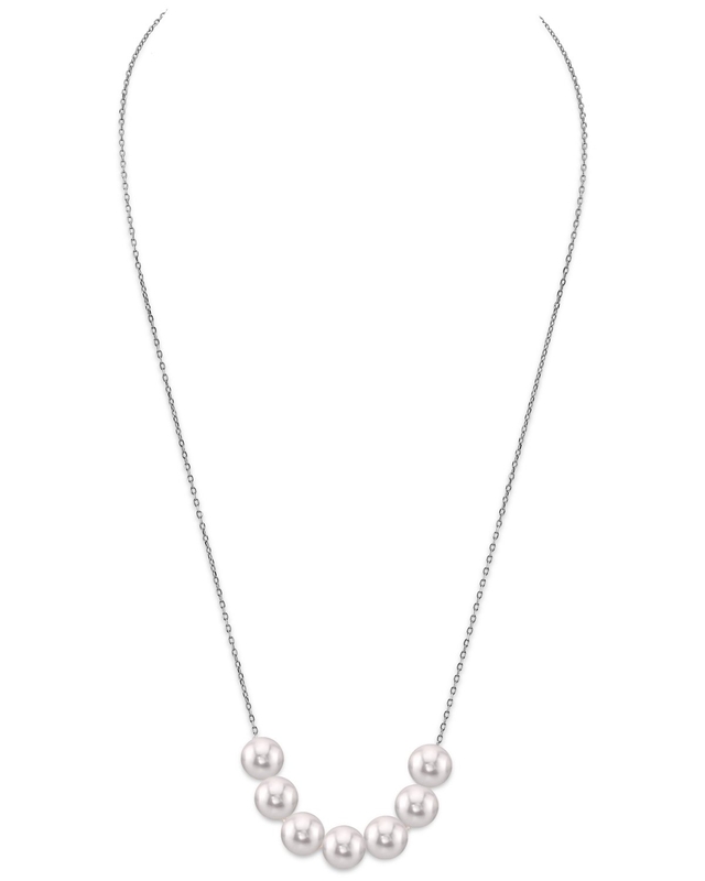 Japanese Akoya Pearl 14K Gold Tincup Celeste Necklace