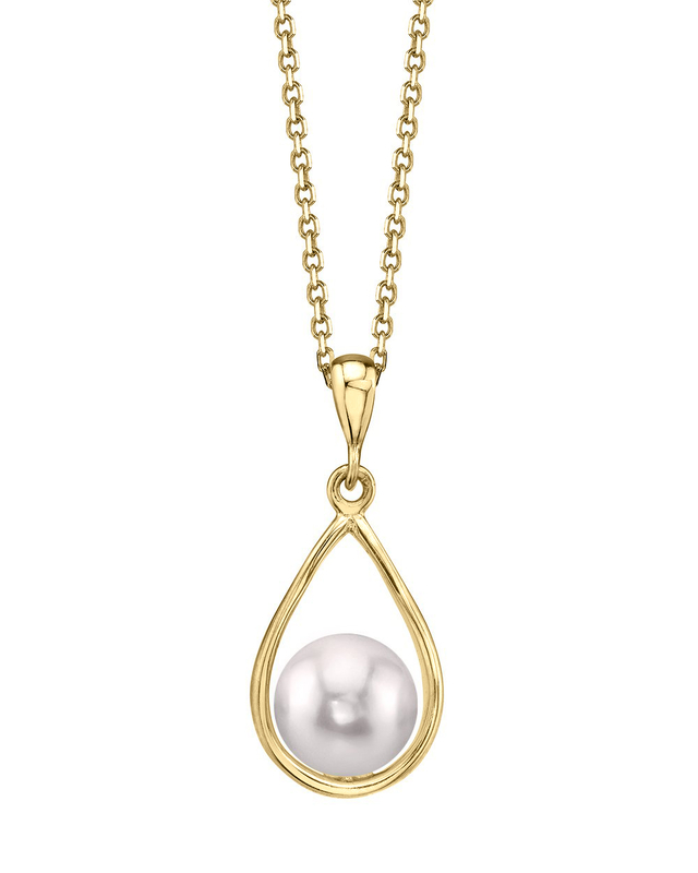 14K Gold Akoya Pearl Jess Pendant