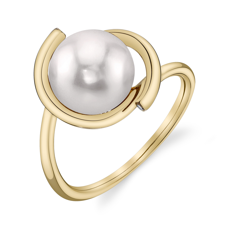 14K Gold Japanese Akoya Pearl Felicia Ring