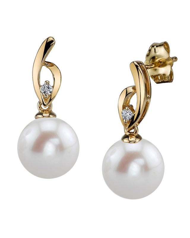 Freshwater Pearl & Diamond Lois Earrings