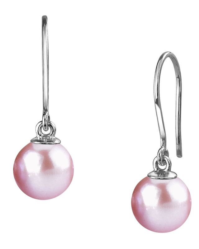 14K Gold Pink Freshwater Pearl Linda Dangling Earrings