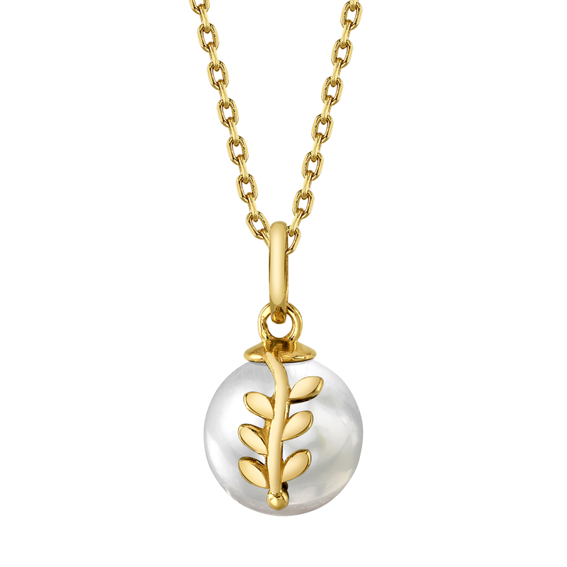 White South Sea Pearl & Jayne Leaf Pendant