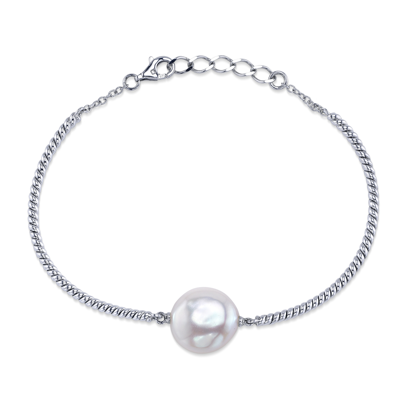 White Freshwater Baroque Pearl June Bracelet