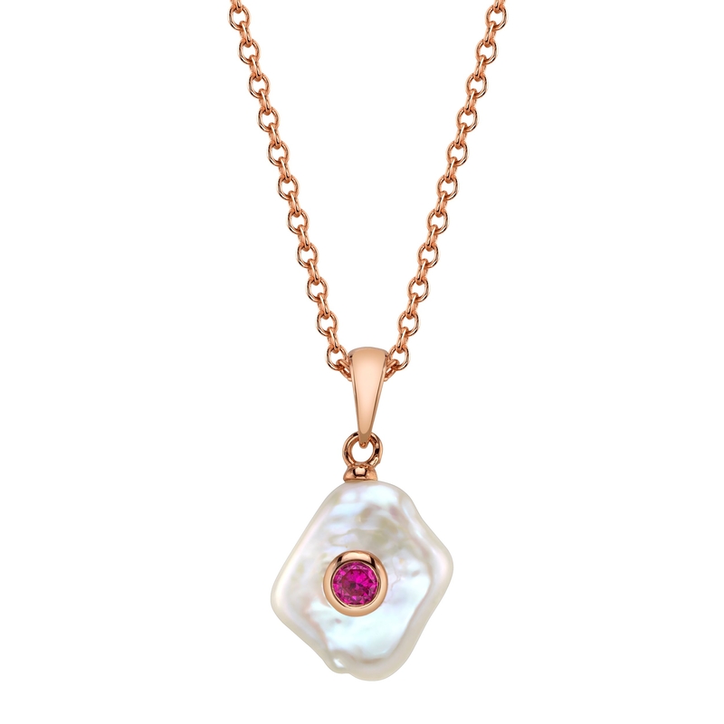 White Freshwater Baroque Pearl Tincup Nava Pendant