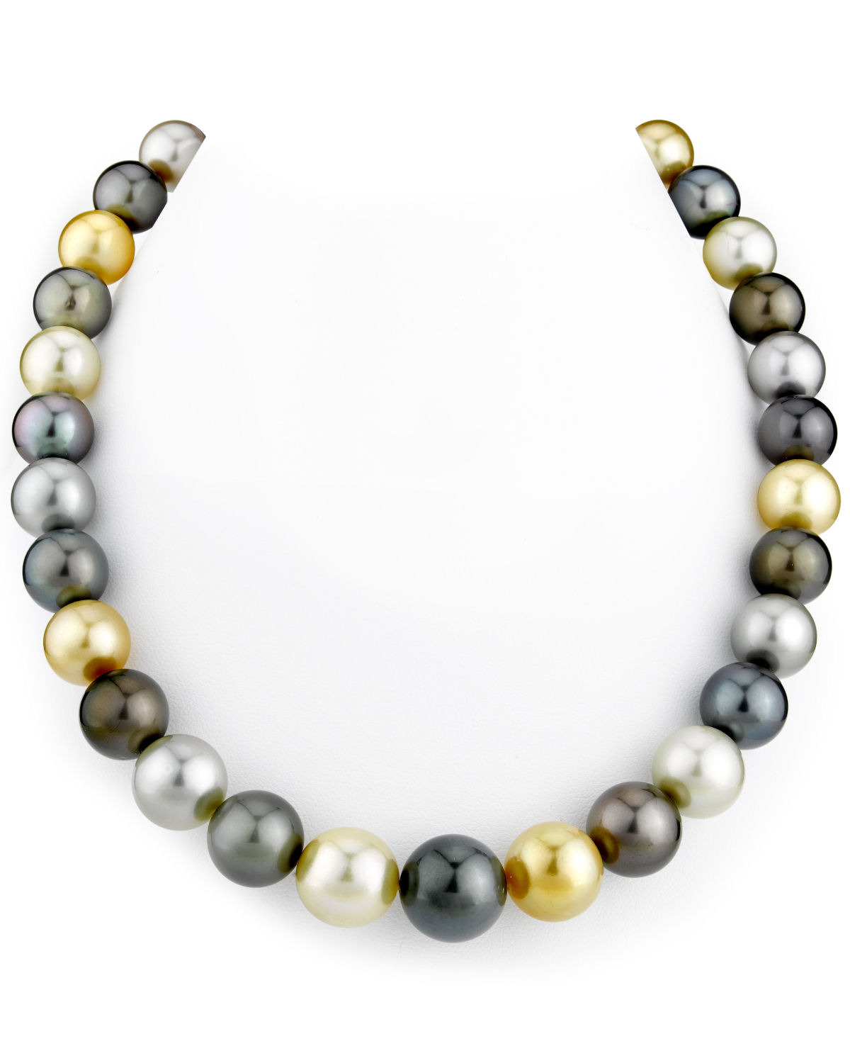 11-14mm Tahitian & Golden South Sea Multicolor Pearl Necklace