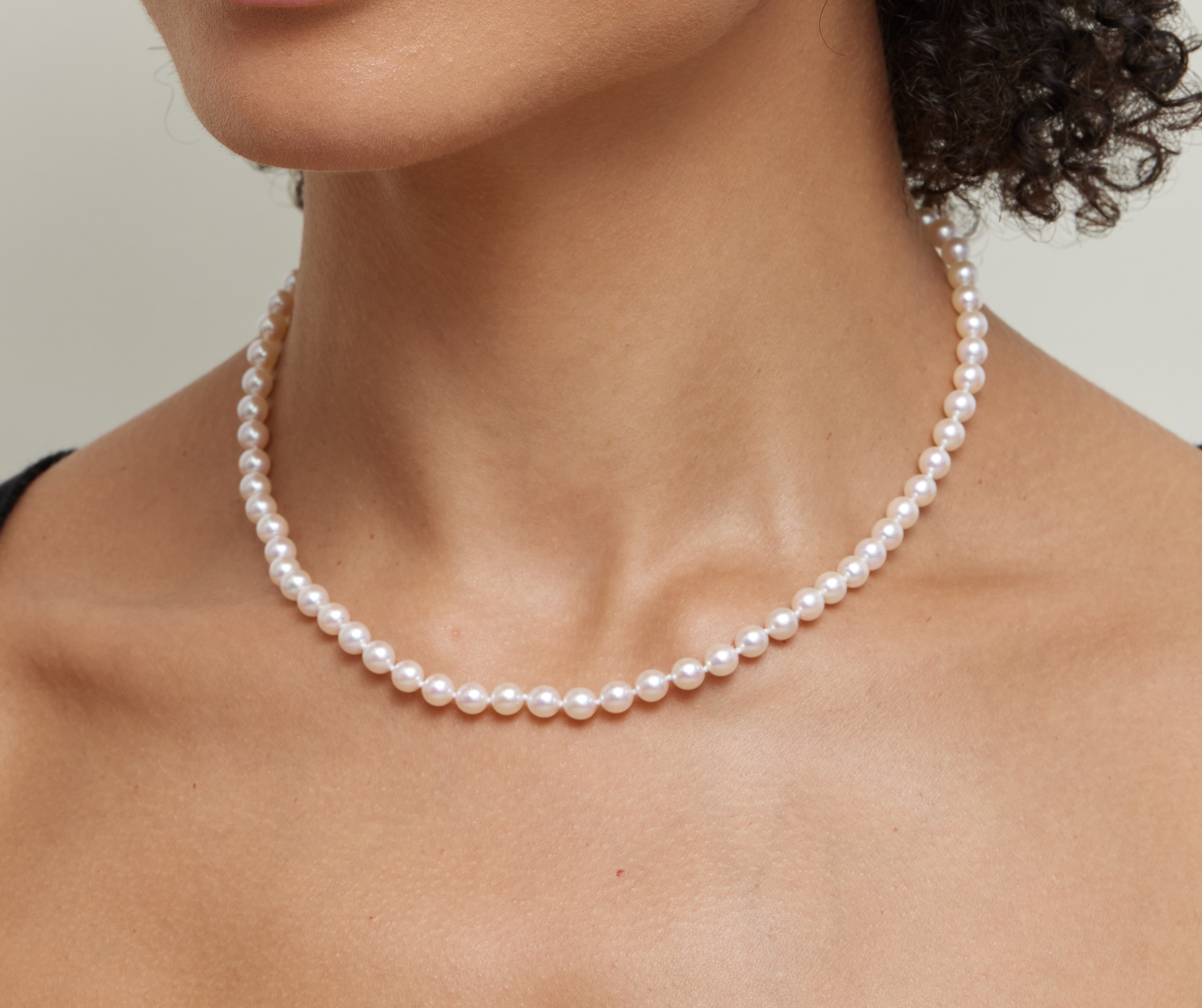 5.0-5.5mm Japanese Akoya White Pearl Necklace - AAA Quality