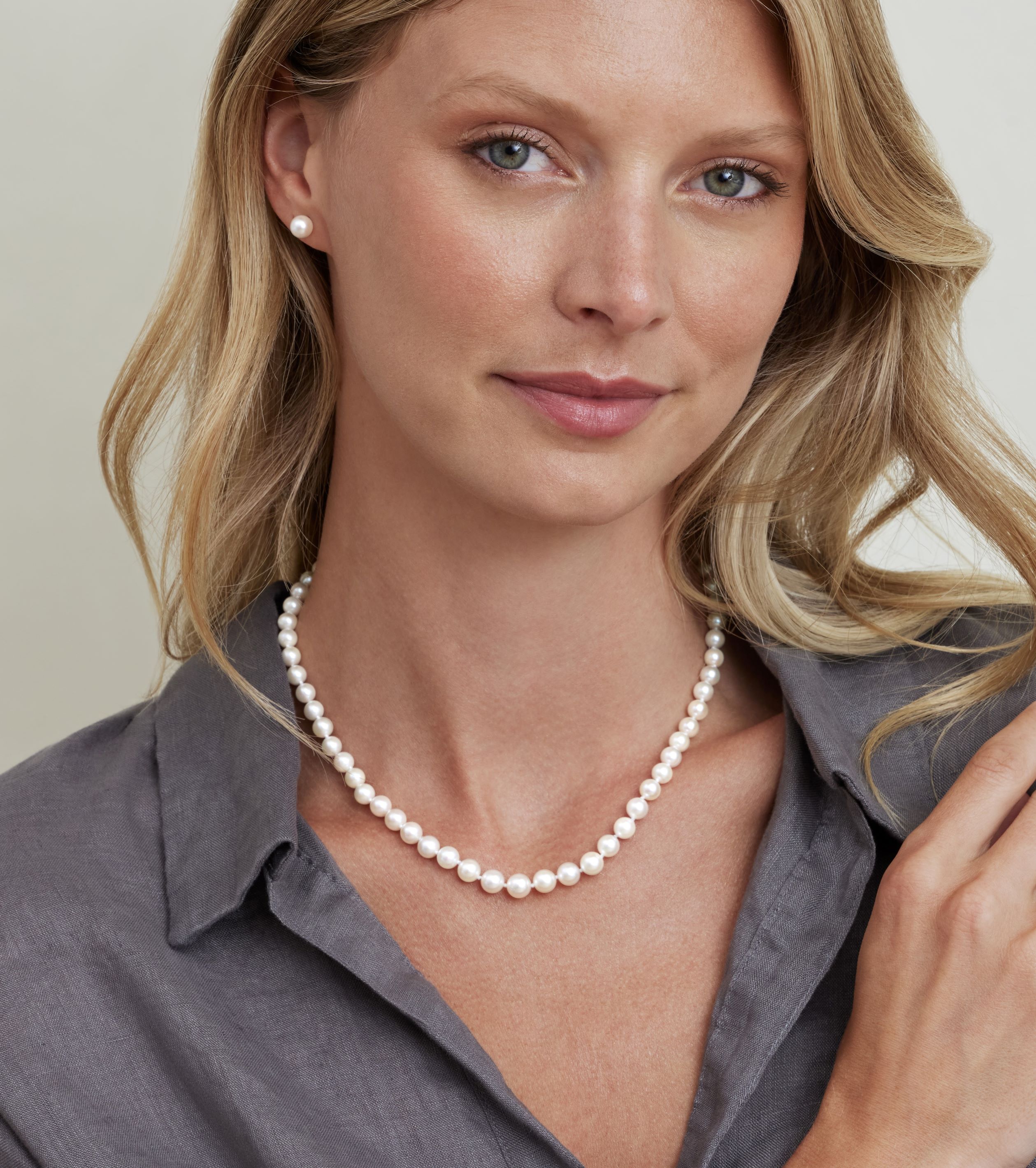 5.0-7.0mm Japanese Akoya White Graduated Pearl Necklace