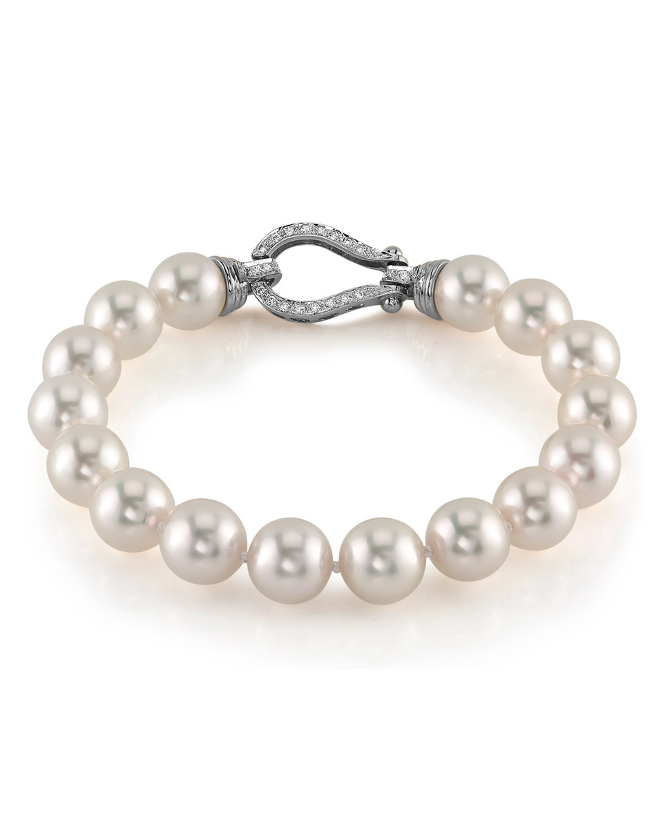 9.5-10.0mm Hanadama Akoya White Pearl Bracelet