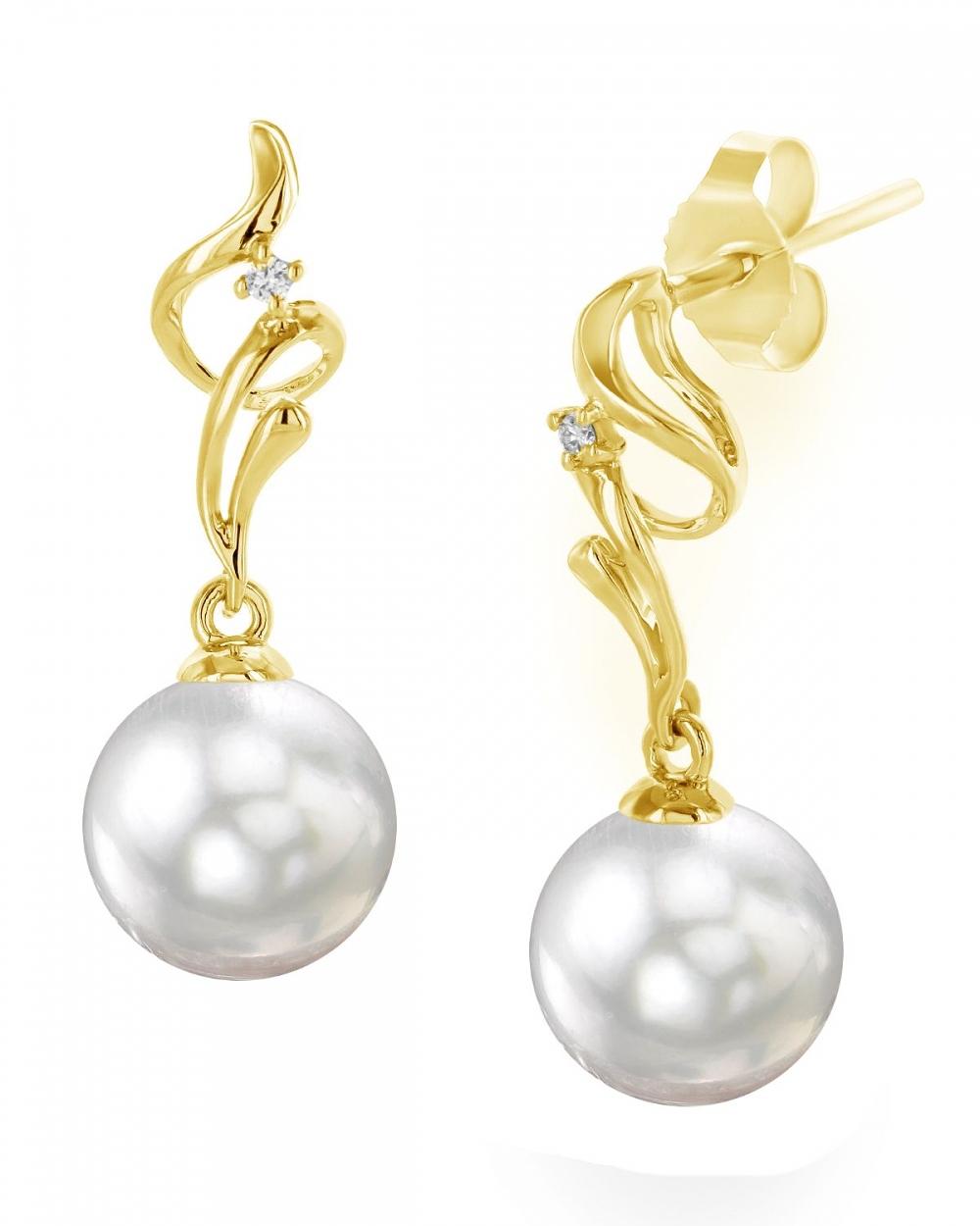 White South Sea Pearl & Diamond Aria Earrings