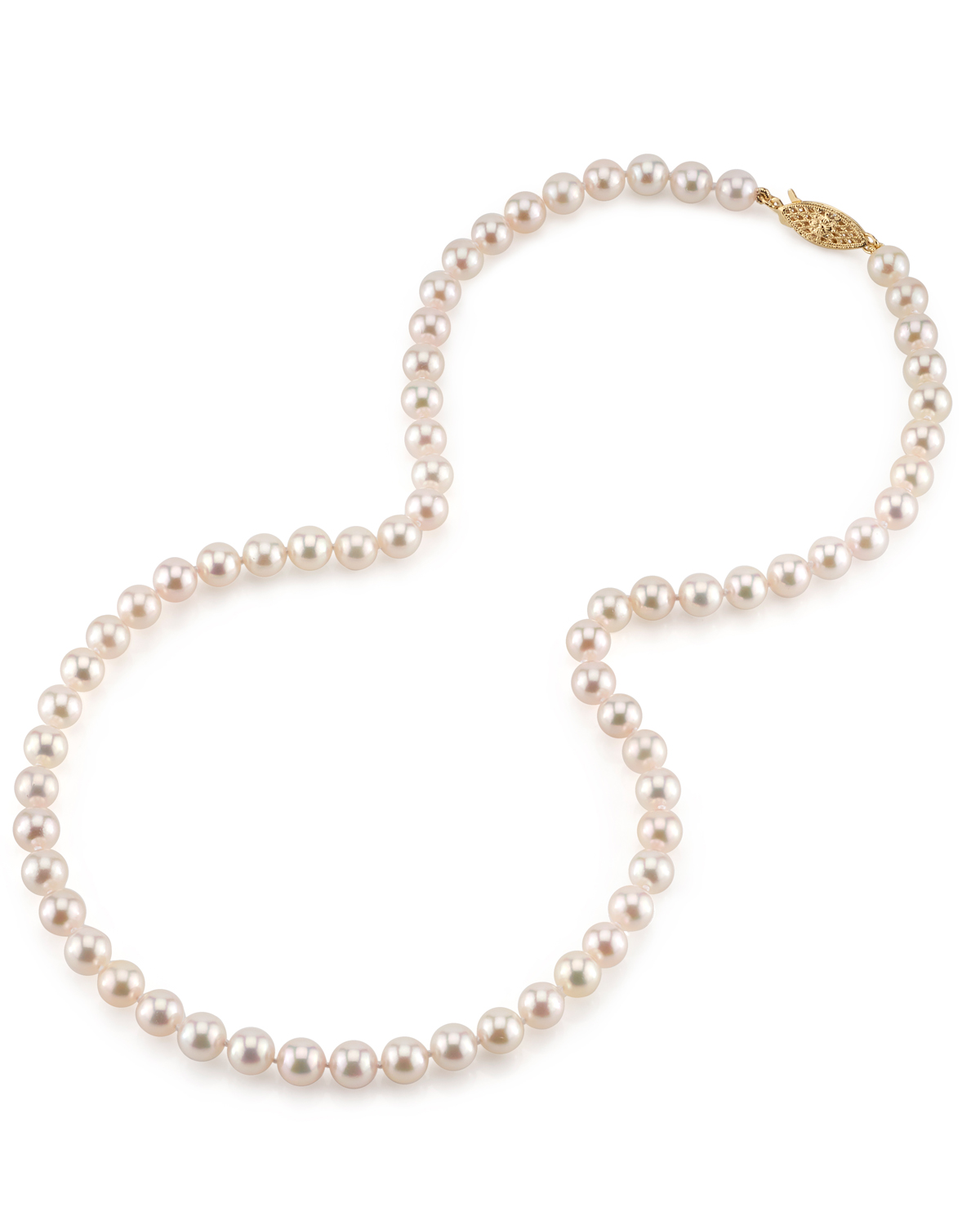 6.0-6.5mm Japanese Akoya White Pearl Necklace- AA+ Quality