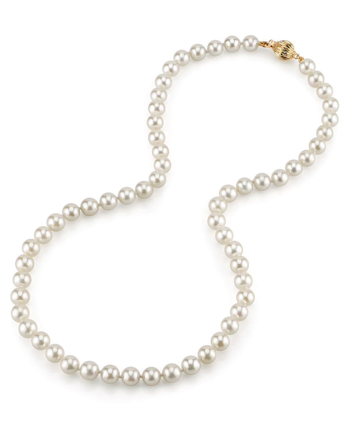 6.5-7.0mm Japanese Akoya White Choker Length Pearl Necklace- AAA Quality