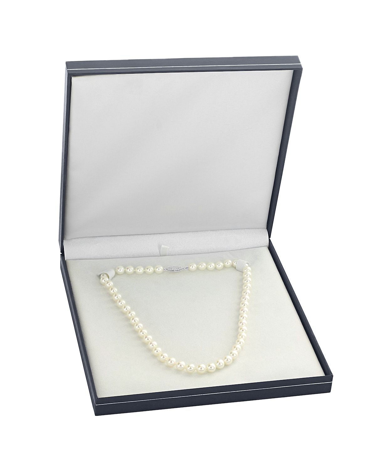 6.5-7.0mm Japanese Akoya White Choker Length Pearl Necklace- AAA Quality