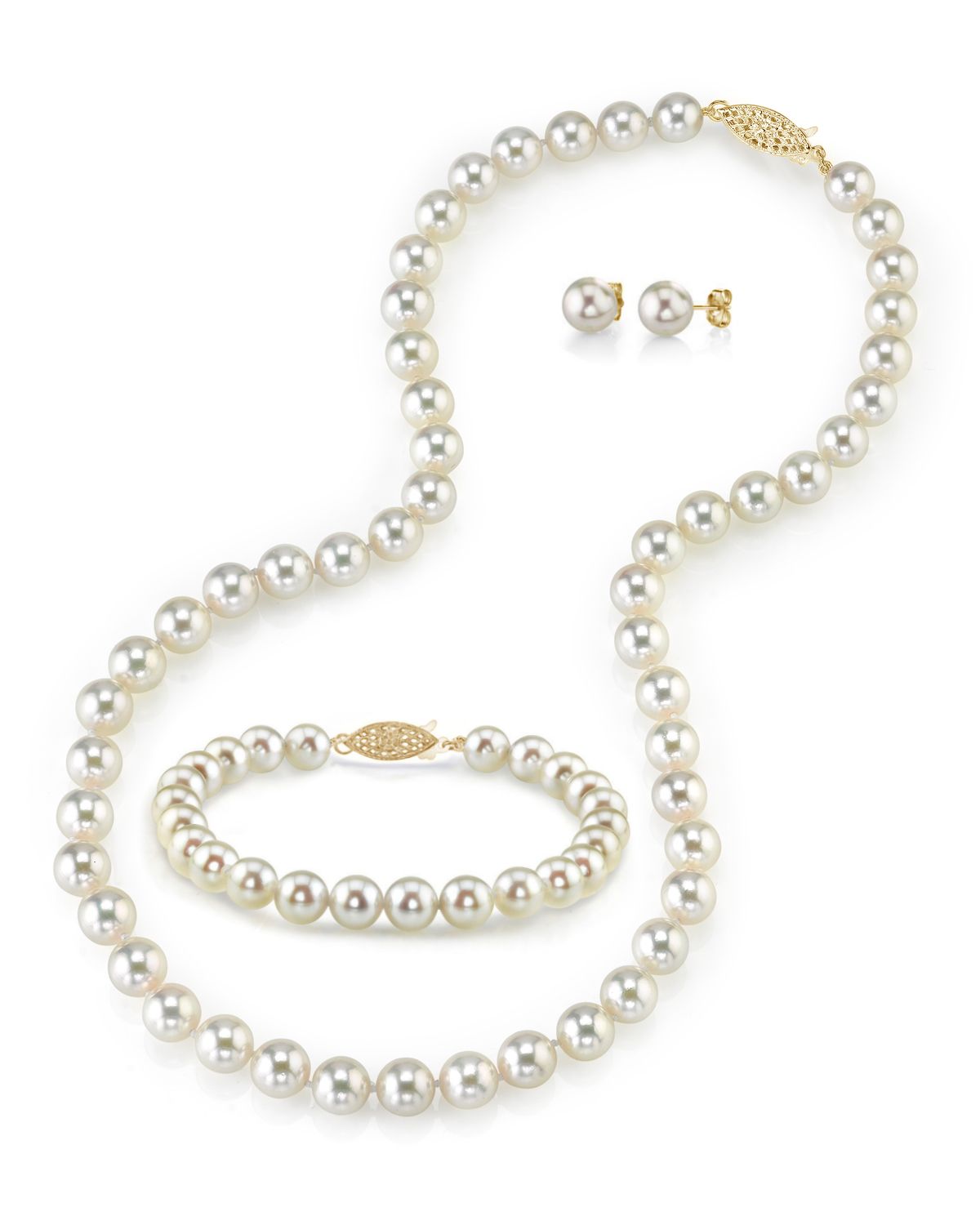 7.0-7.5mm Japanese Akoya White Pearl Set