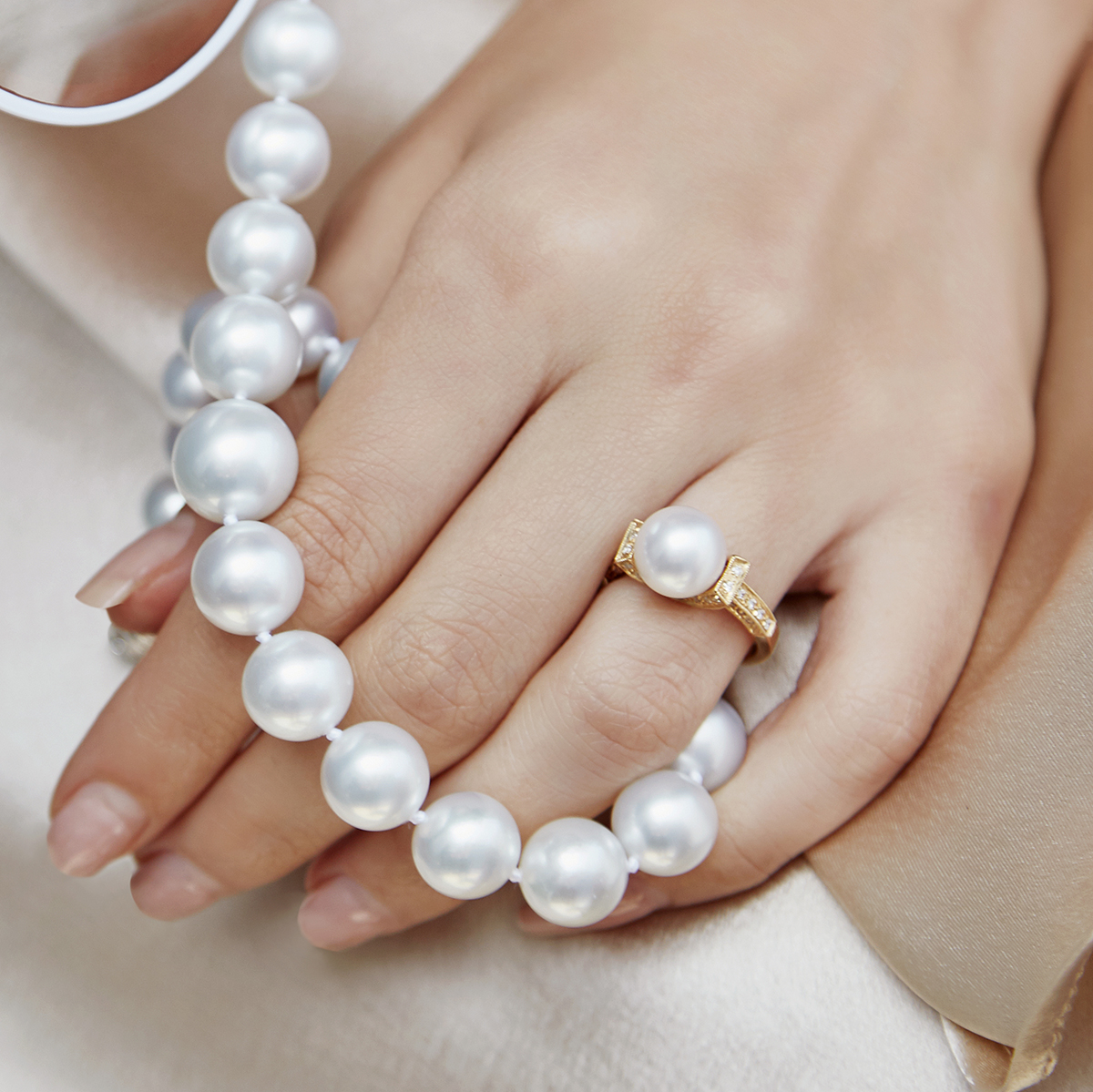 South Sea Pearl & Diamond Sparkling Jewel Ring