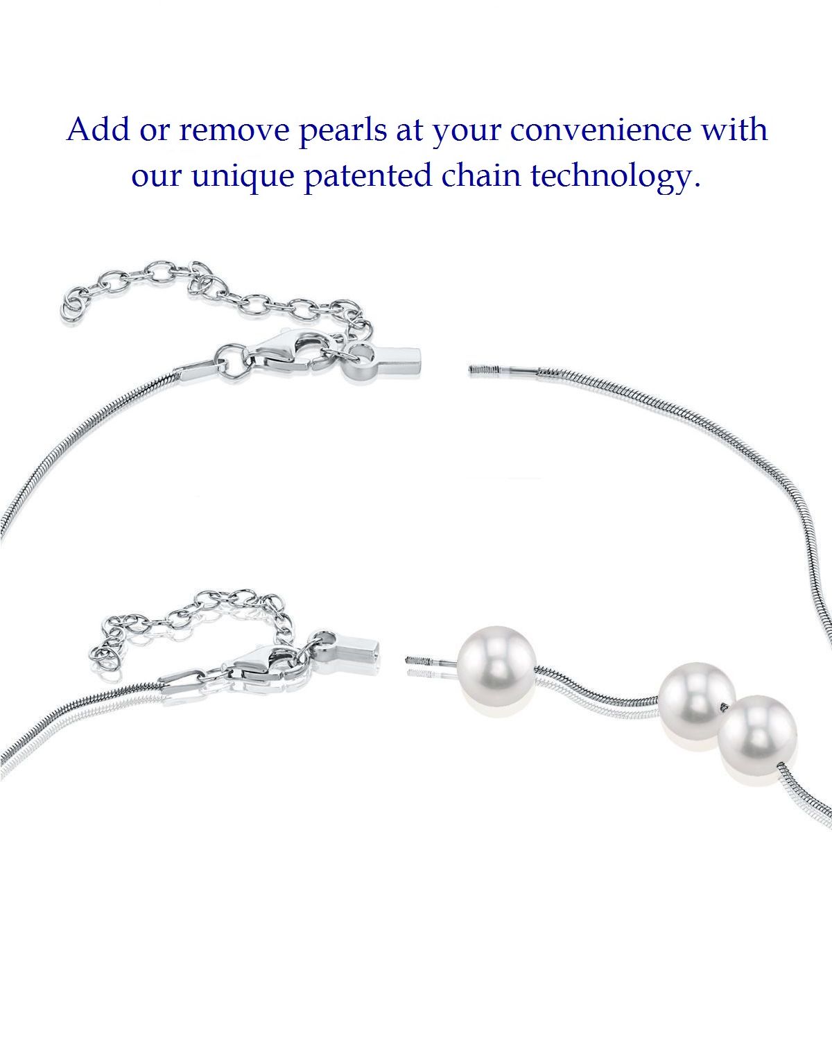 Pearl Moments - 7.0-7.5mm Akoya Pearl Silver Adjustable Chain Necklace