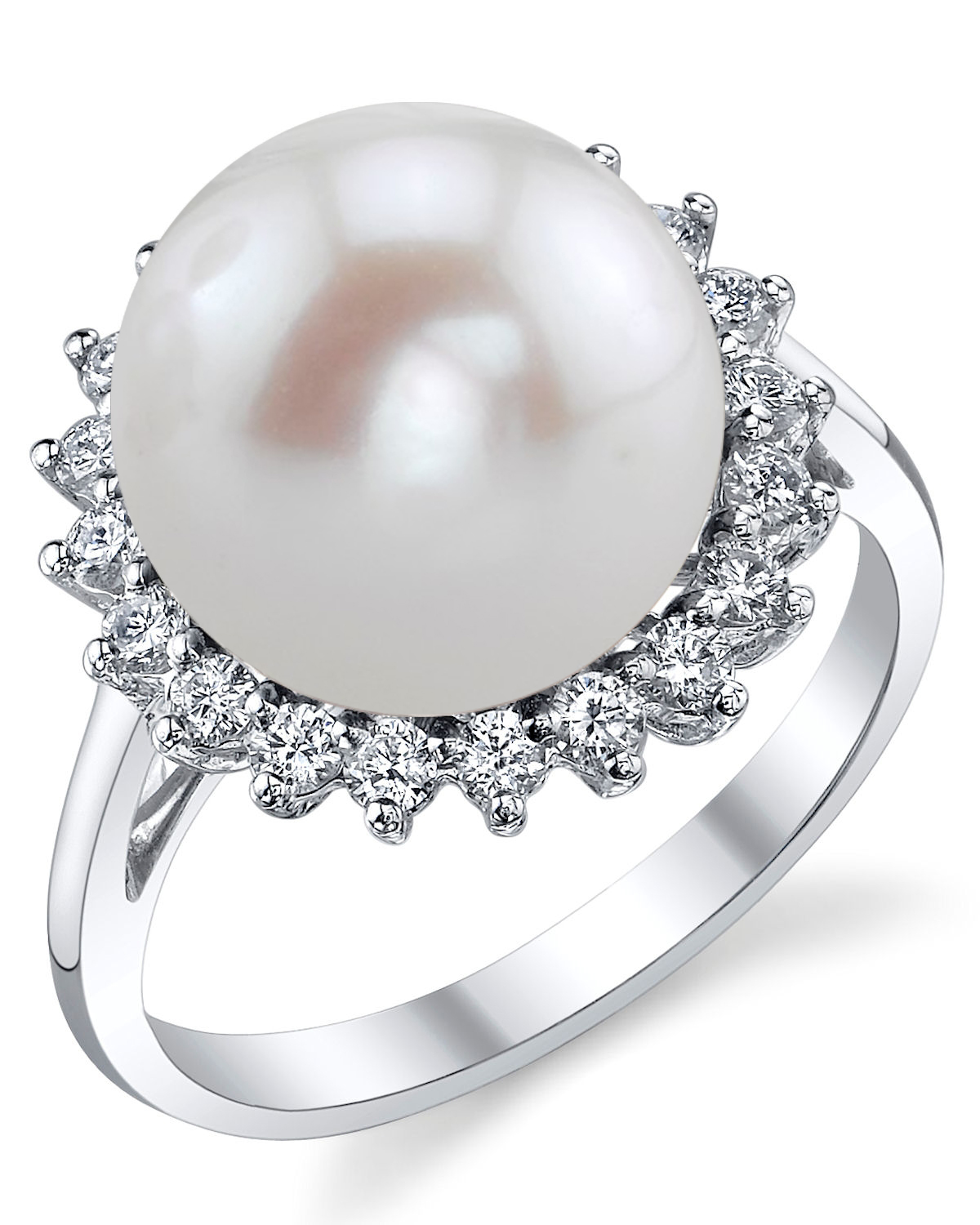 Freshwater Pearl & Diamond Sage Ring