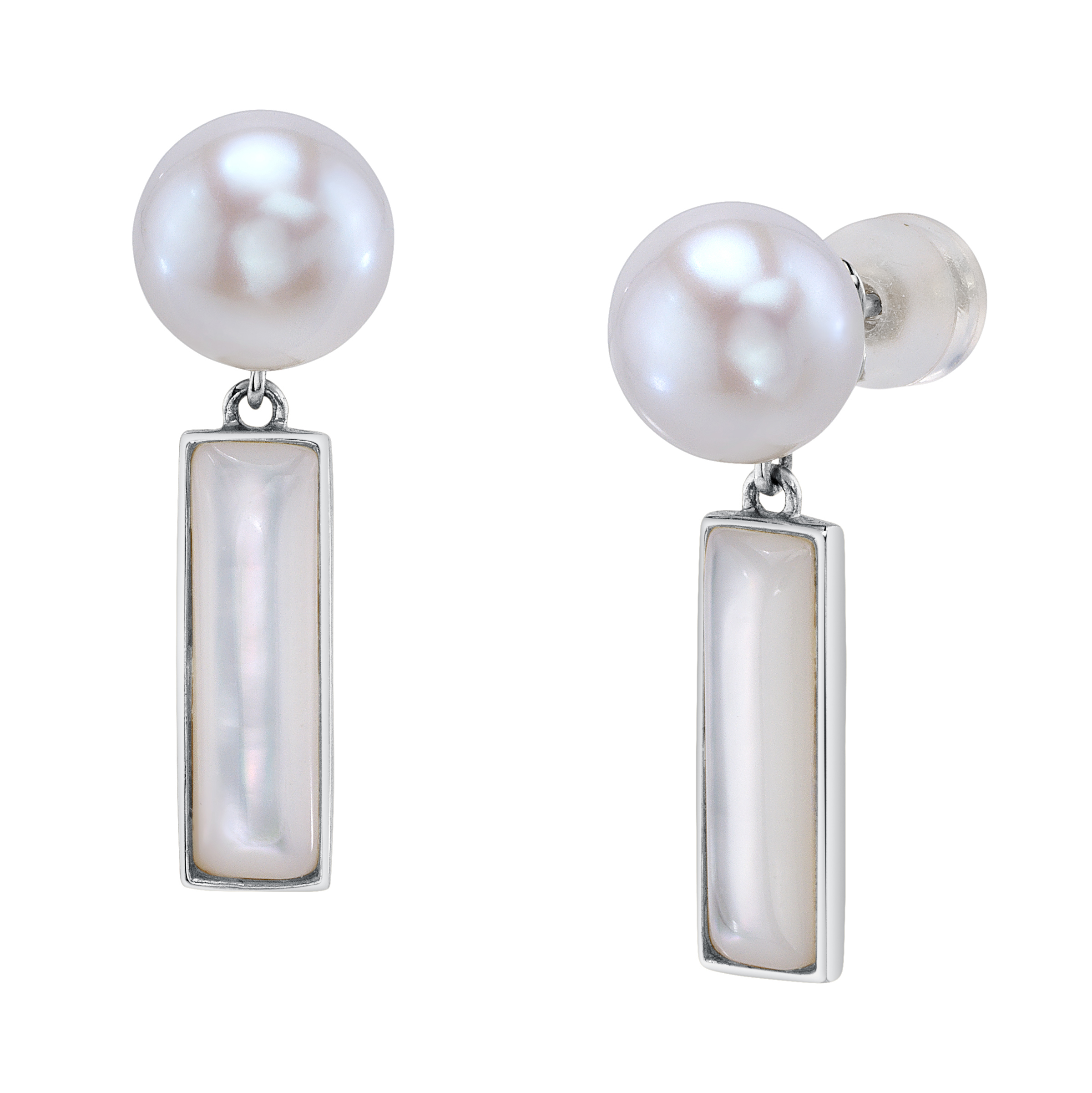 White Freshwater Mother of Pearl Kennedy Earrings