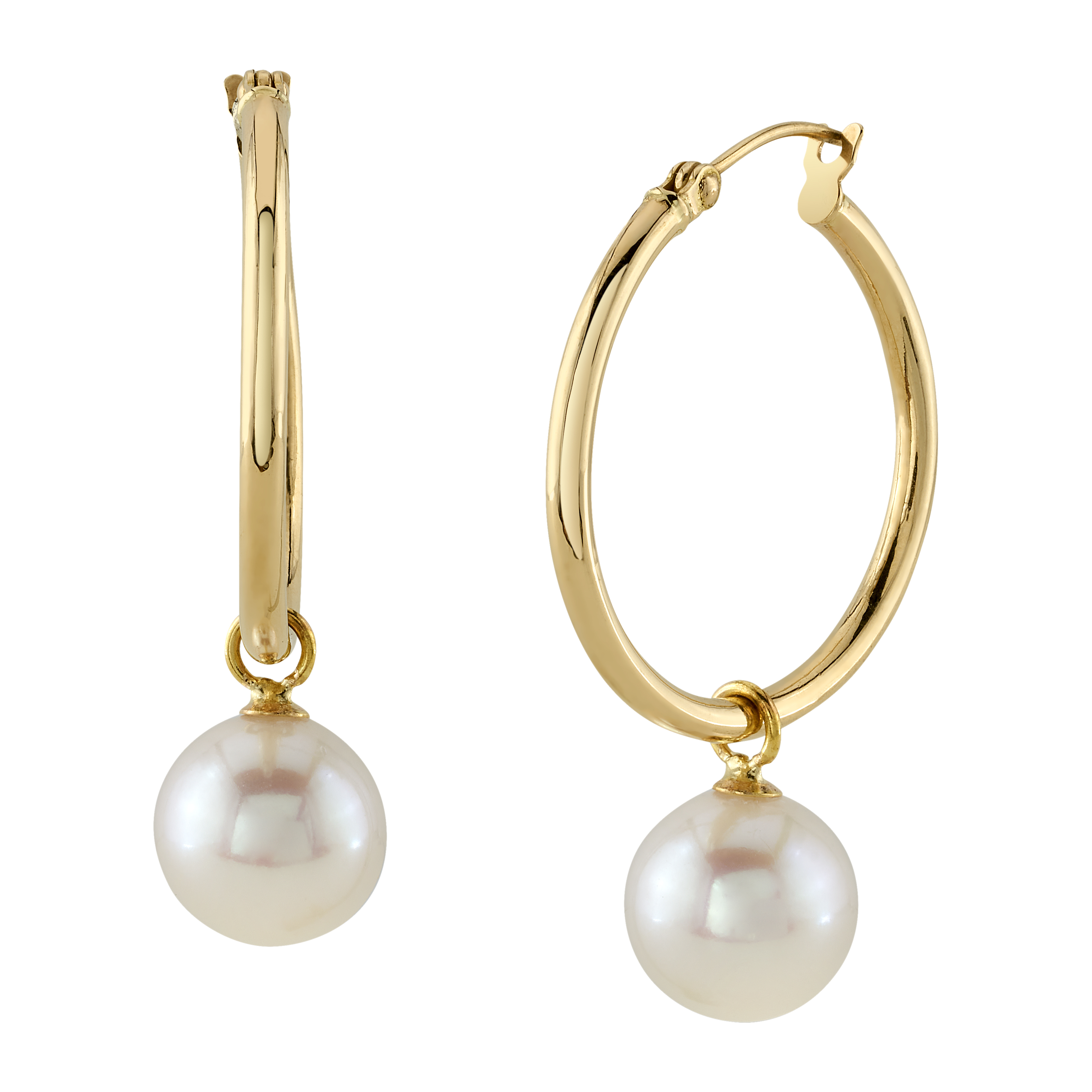 Freshwater Pearl Hoop Leane Dangling Earrings