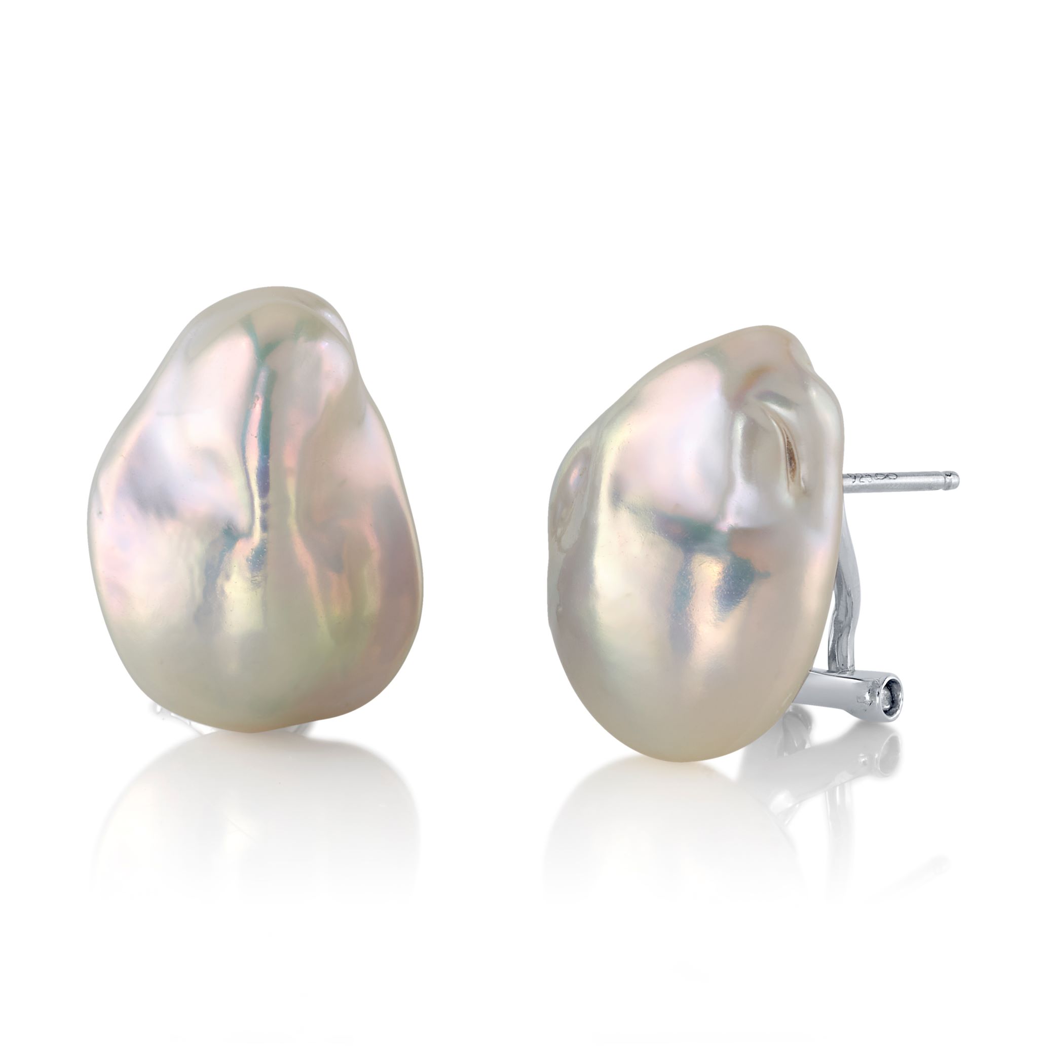 12mm White Freshwater Baroque Pearl Arlet Earrings