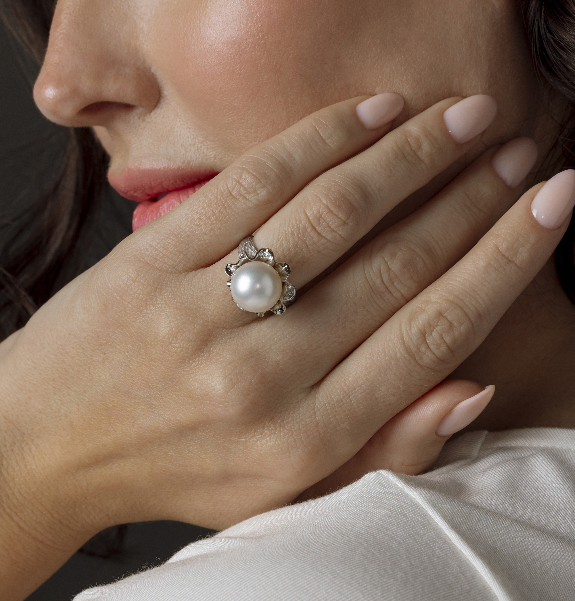 South Sea Pearl & Diamond Robin Ring