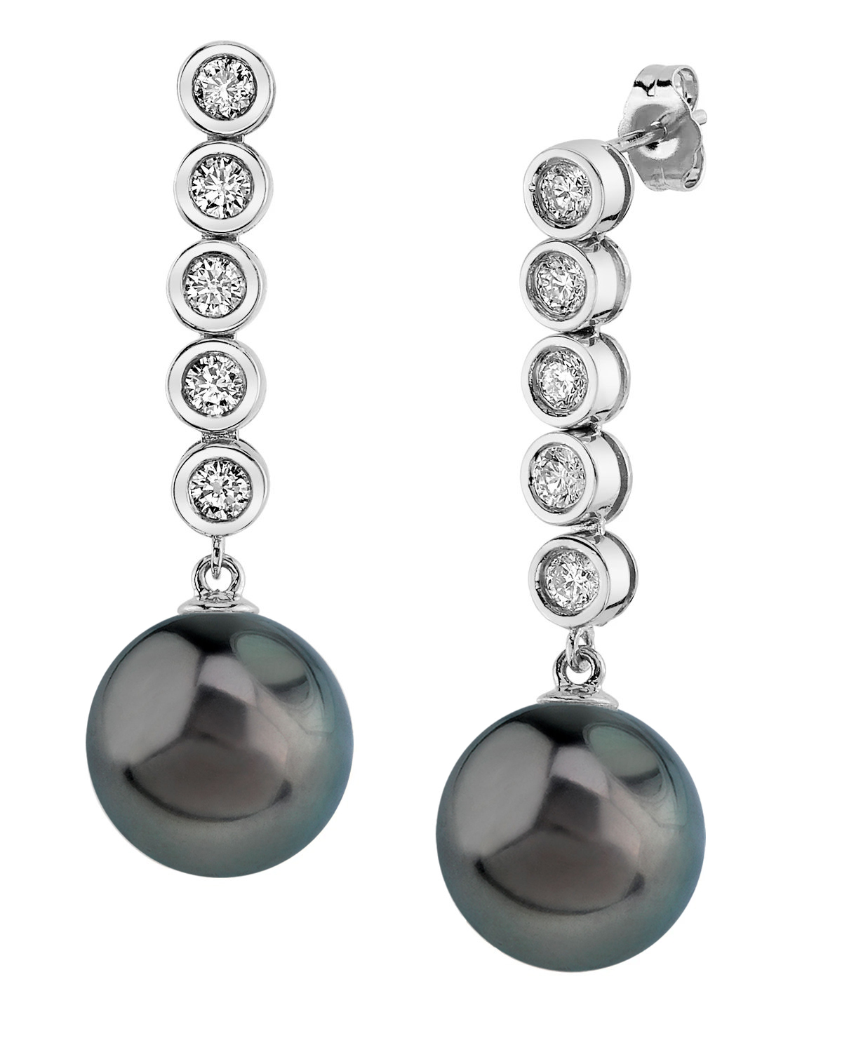 Tahitian South Sea Pearl & Diamond Cascade Earrings