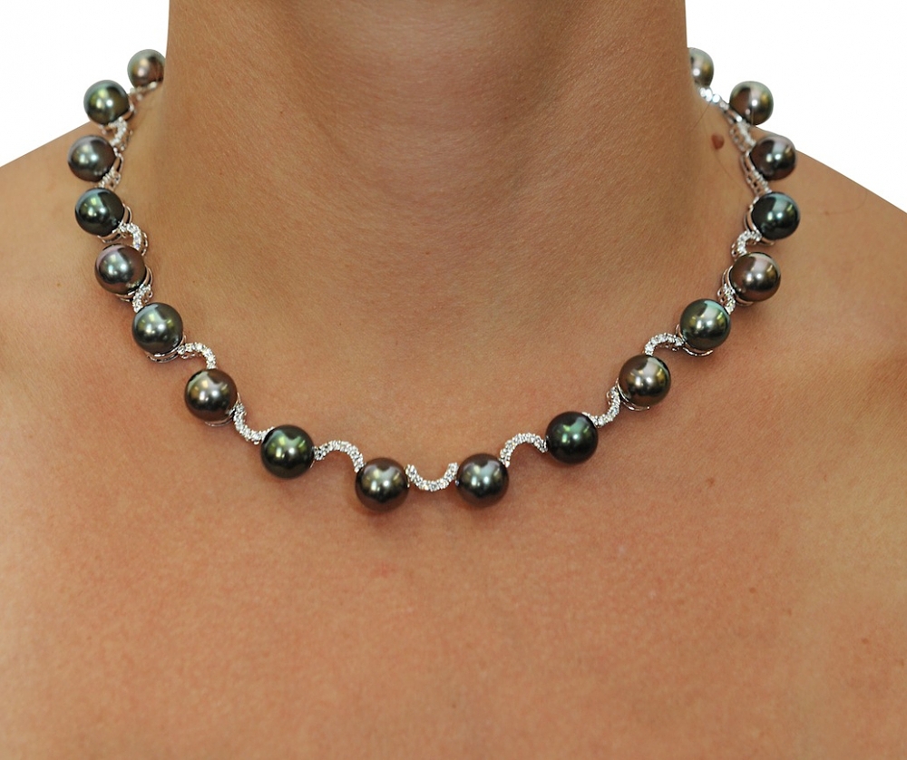 Ultimate Tahitian Pearl & Diamond Necklace - AAAA Quality