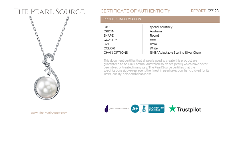 South Sea Pearl & Diamond Courtney Pendant-Certificate